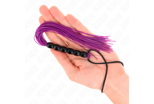 kink mini látigo de silicona con agarre 6 bolas morado 26 cm