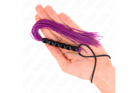 kink mini látigo de silicona con agarre 6 bolas morado 26 cm