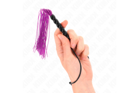 kink mini látigo de silicona con agarre 6 bolas morado 26 cm