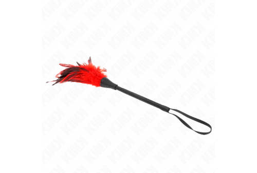 kink plumas de pollo para cosquillas con forma cuerno de criada rojo 36 cm