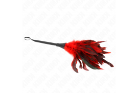 kink plumas de pollo para cosquillas con forma cuerno de criada rojo 36 cm