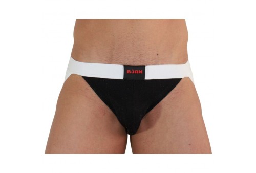 burn 004 jock brillante negro blanco s