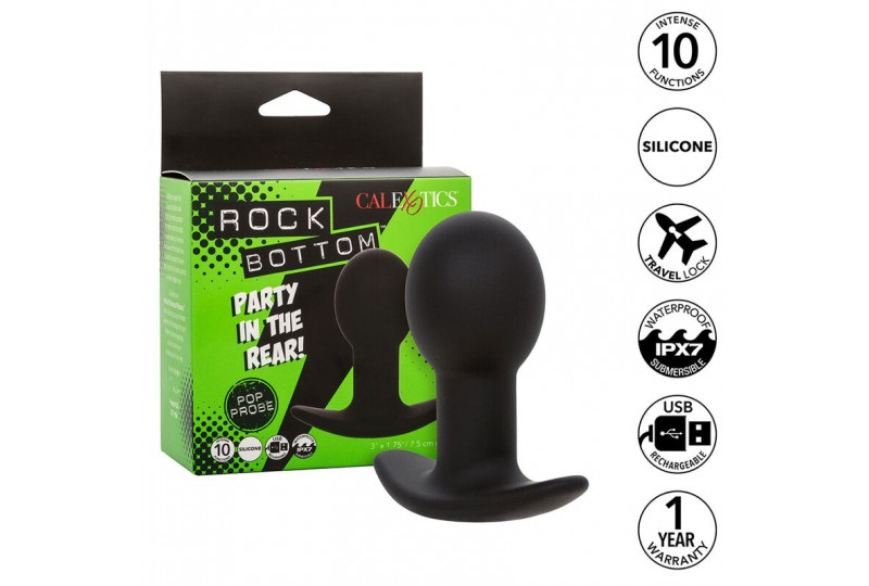 calexotics rock bottom plug anal 10 vibraciones silicona negro