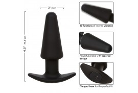 calexotics rock bottom plug anal cónico 10 vibraciones silicona negro