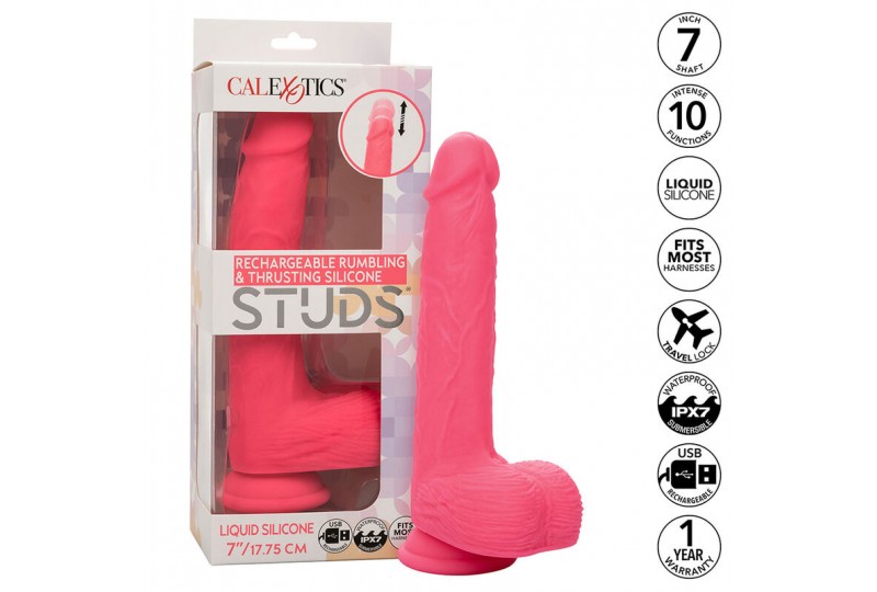 calexotics studs vibrador realístico 10 vibraciones y rosa