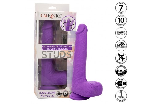 calexotics studs vibrador recargable y giratorio 10 vibraciones violeta