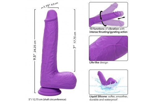 calexotics studs vibrador recargable y giratorio 10 vibraciones violeta