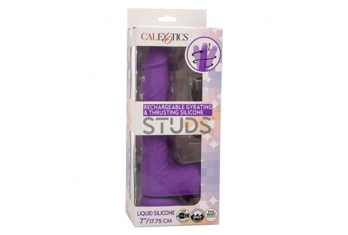 calexotics studs vibrador recargable y giratorio 10 vibraciones violeta