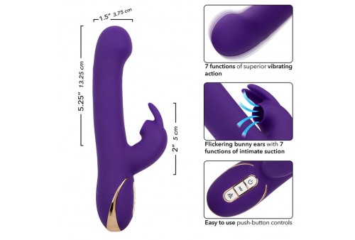 calexotics jack vibrador rabbit y estimulador 7 niveles de vibración y succión azul