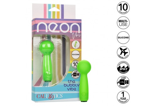 calexotics neon vibes the bubbly vibe mini masajeador 10 vibraciones verde