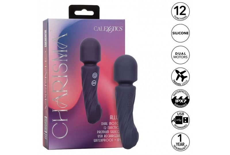 calexotics charisma allure masajeador doble motor 12 funciones 1725 cm x 45 cm morado