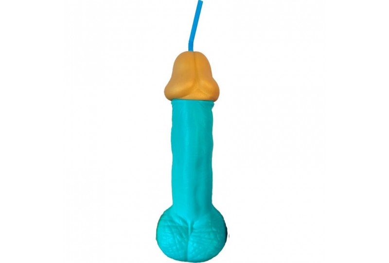 diablo picante vaso pene plastico azul