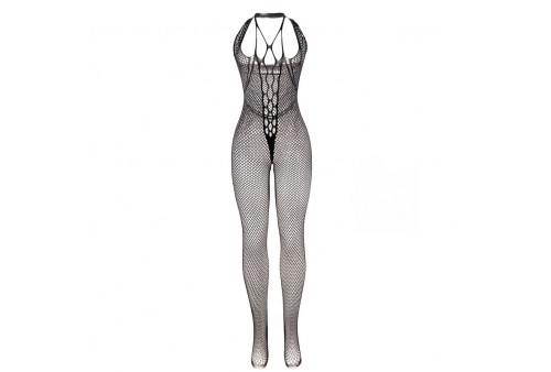 subblime 951788 bodystocking largo de rejilla tirantes en pecho y espalda negro talla única