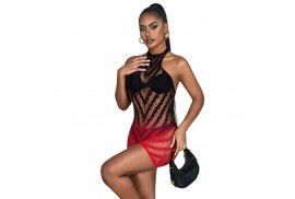 subblime 952242 bodystocking de rejilla elstico degradado rojo y negro talla única