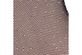 subblime 952297 bodystocking de rejilla brillante con hombros descubiertos manga larga negro talla única