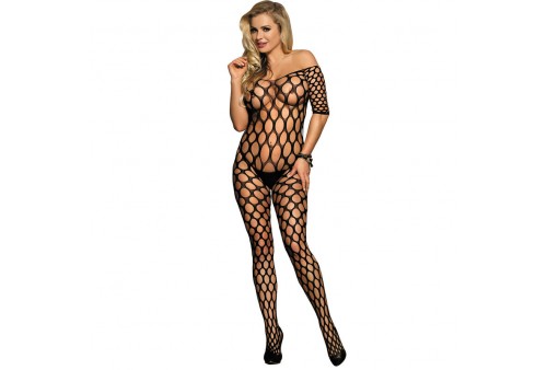 subblime 951719 bodystocking de rejilla hombros descubiertos negro talla única