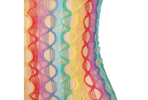 subblime 952365 bodystocking de rejilla hombros descubiertos arcoiris talla única