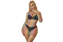 subblime 952426 bodystocking de rejilla manga larga arcoiris talla única