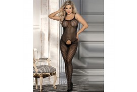 subblime 951726 bodystocking crotchless de rejilla elstico negro talla única