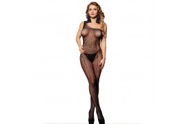 subblime 952037 bodystocking de rejilla de un hombro con diamantes negro talla única