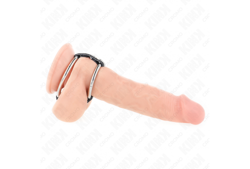 kink anillo pene metal doble 38 cm a 5 cm conectados con cuero