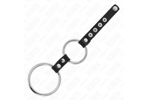 kink anillo pene metal doble 38 cm a 5 cm conectados con cuero