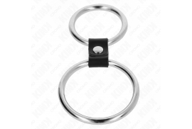 kink anillo pene doble metal 37 cm a 5 cm conectados por correa polipiel modelo 1