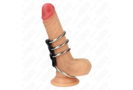 kink 4 anillos pene metal 37 cm a 5 cm conectados por cuero