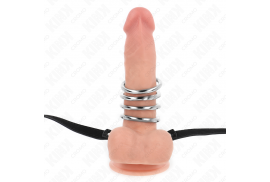 kink 5 anillos pene 38 cm a 5 cm metal con cinturón polipiel 112 cm