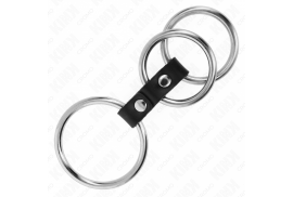 kink anillo pene triple metal 37 cm a 5 cm conectados con cuero