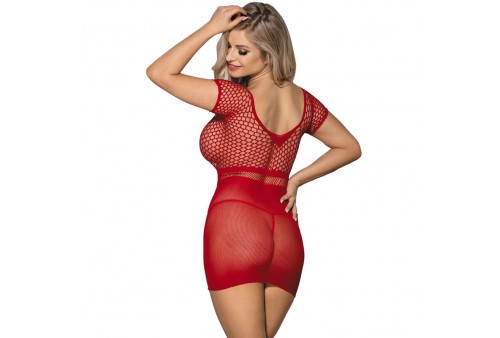 subblime 951924 vestido de rejilla croché corto rojo talla única