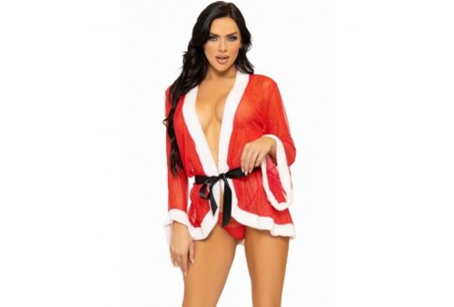 leg avenue disfraz picardías navideño sexy santa rojo m l