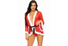 leg avenue disfraz picardías navideño sexy santa rojo m l