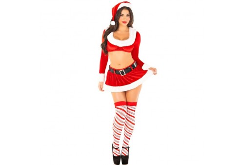 leg avenue disfraz de navidad sexy crop top falda cinturón sombrero rojo blanco talla m