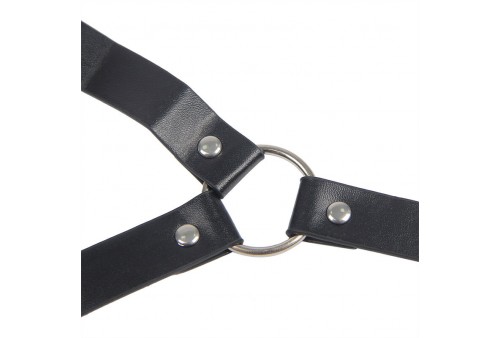 subblime 953720 pinzas para el pecho con correa de cuero bondage negro talla única