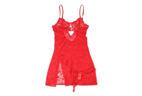 subblime 954208 babydoll de encaje con tirantes ajustables rojo s m