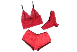 subblime 953898 camisón de seda y encaje panties rojo s m