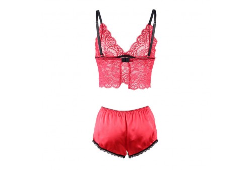 subblime 953898 camisón de seda y encaje panties rojo s m