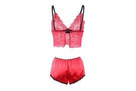 subblime 953898 camisón de seda y encaje panties rojo s m