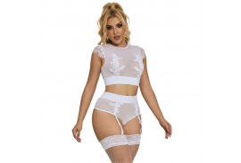 subblime 954031 sujetador panties con liguero blanco s m