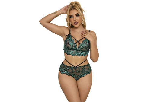 subblime 954086 sujetador panties encaje verde s m