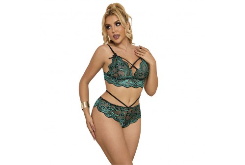 subblime 954086 sujetador panties encaje verde s m