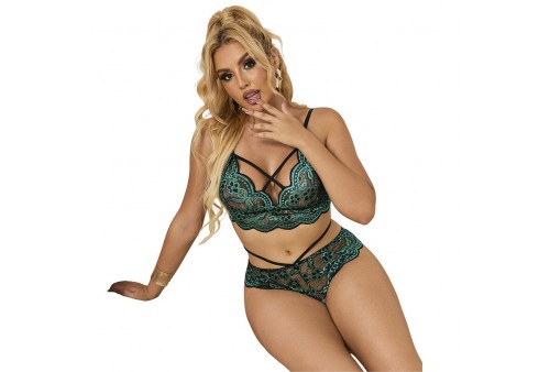 subblime 954093 sujetador panties encaje verde l xl