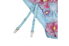 subblime 954109 sujetador panties con liguero diseño floral azul s m