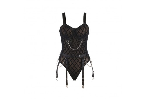 subblime 954260 body con cadenas ligueros negro s m