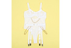 subblime 954284 body con cadenas ligueros blanco s m