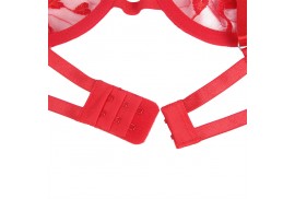 subblime 954321 sujetador tanga ligueros estampado de corazones rojo s m