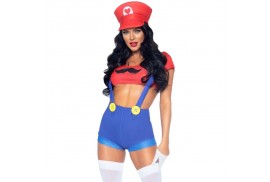 leg avenue disfraz sexy mario bros rojo azul s