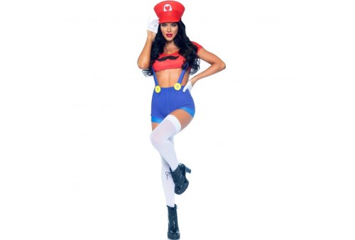 leg avenue disfraz sexy mario bros rojo azul s