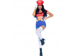 leg avenue disfraz sexy mario bros rojo azul s